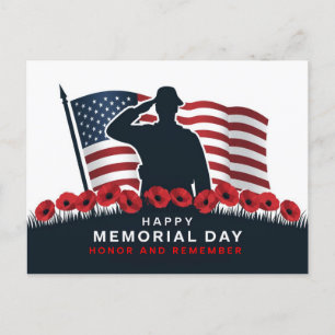 Carte Postale Joyeux Memorial Day Red Poppies Militaires