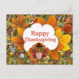 Carte Postale Joyeux message de Thanksgiving