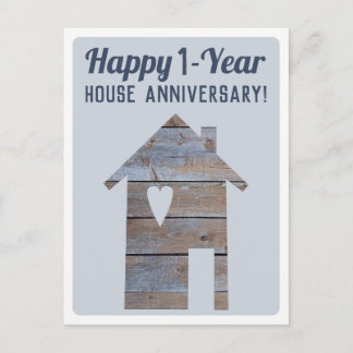 Carte Postale Joyeux Message pour l'anniversaire d'emménagement 