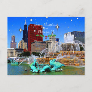 Carte Postale Joyeux Noël à Chicago