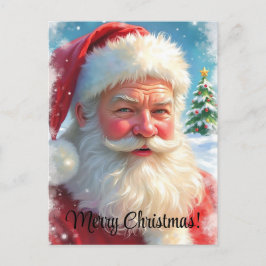 Carte Postale Joyeux Noël Ai Généré Santa Clause