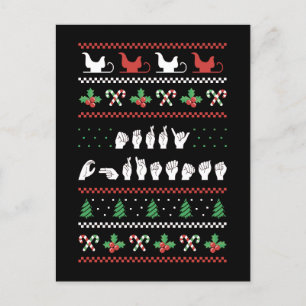 Carte Postale Joyeux Noël - ASL American Sign Language I