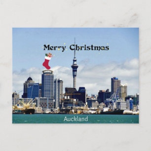 Carte Postale Joyeux Noël! Auckland Skyline,