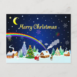 Carte Postale Joyeux Noël avec Crescent Moon