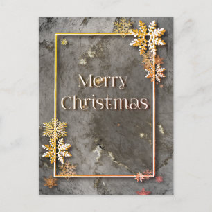 Carte Postale Joyeux Noël avec profondeur et cristaux de neige