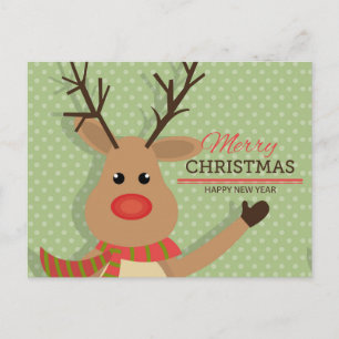 Carte Postale Joyeux Noël avec Rudolph