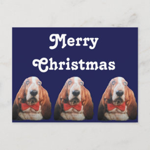 Carte postale Joyeux Noël Basset Hounds