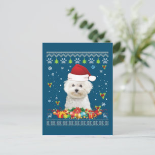 Carte Postale Joyeux Noël Bichons Frise Dog Ugly Sweat