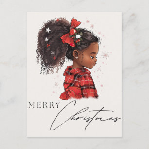 Carte Postale Joyeux Noël Black Girl Magic Melanin Xmas Fun