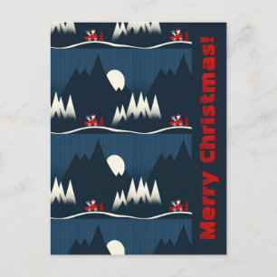 Carte Postale Joyeux Noël bleu