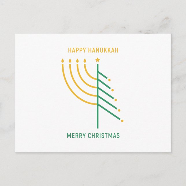 Carte Postale Joyeux Noël, Bonne Hanoukka (Devant)
