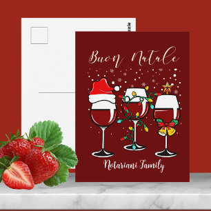 Carte Postale Joyeux Noël Buon Natale Vin Lumières