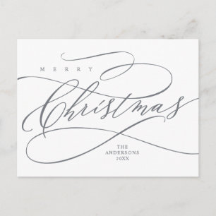 Carte Postale Joyeux Noël, Calligraphie de Vœux de Saison