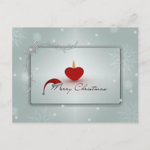 Carte Postale Joyeux Noël Chapeau Et Bougie Du Père Noël