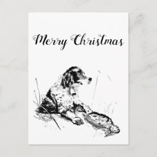 Carte Postale Joyeux Noël chasseurs de bécasses