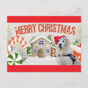 Carte Postale Joyeux Noël Chien de Fête