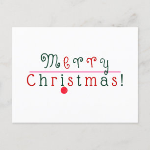 Carte Postale Joyeux Noël Colorful Script & Hanging Ornament