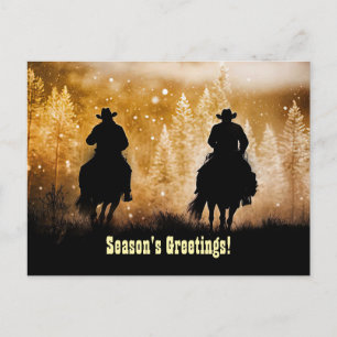 Carte Postale Joyeux Noël Country Western Cowboy Saisons