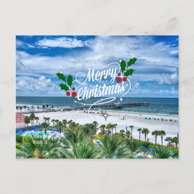 Carte Postale Joyeux Noël de Clearwater Beach (Devant)