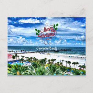 Carte Postale Joyeux Noël de Clearwater Beach, Floride