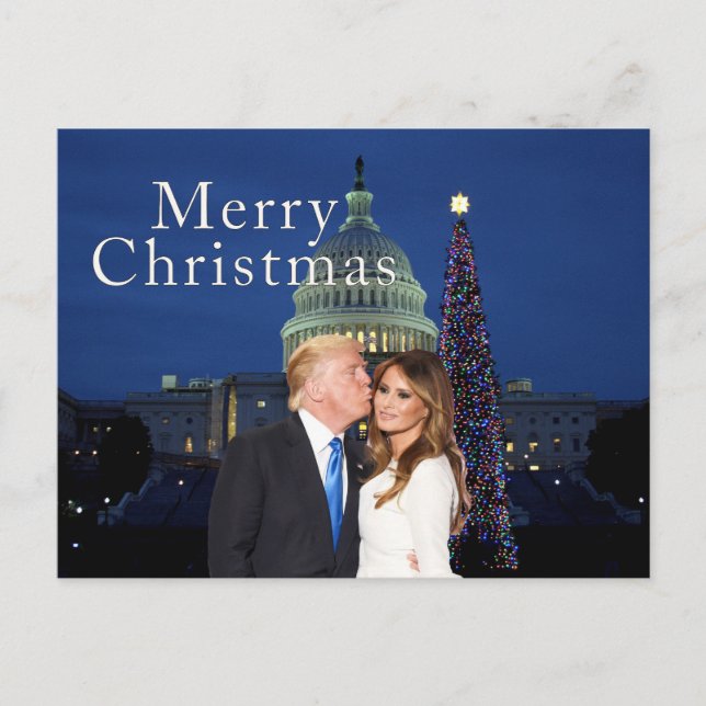 Carte Postale Joyeux Noël de Donald et Melania (Devant)