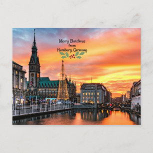 Carte Postale Joyeux Noël de Hambourg, Allemagne 