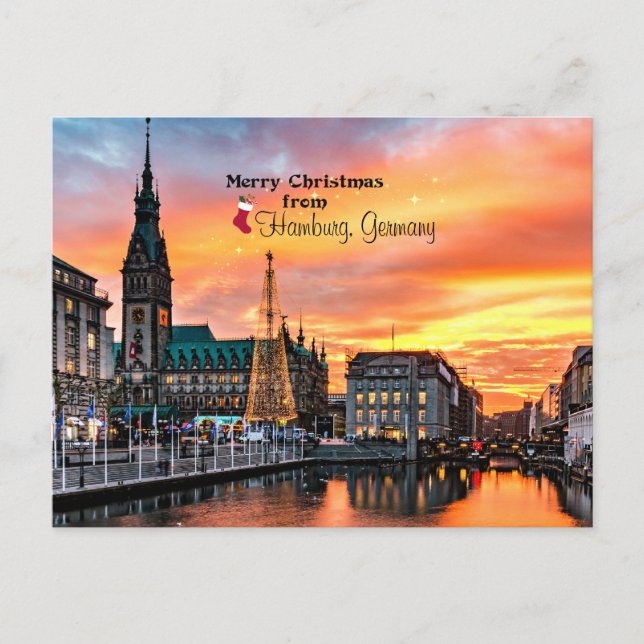 Carte Postale Joyeux Noël de Hambourg, Allemagne (Devant)