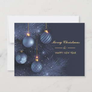 Carte Postale Joyeux Noël de la Marine Bleue moderne Bonne année