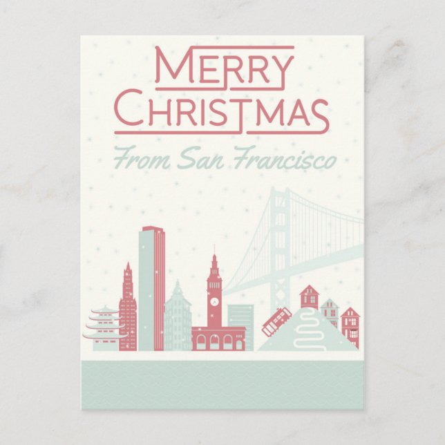 Carte Postale Joyeux Noël de San Francisco (Devant)