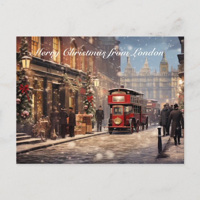 Carte Postale Joyeux Noël depuis Londres (Devant)