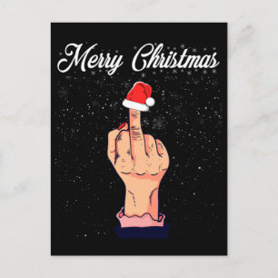 Carte Postale Joyeux Noël Doigt D'honneur Noël Sale Noël Moche