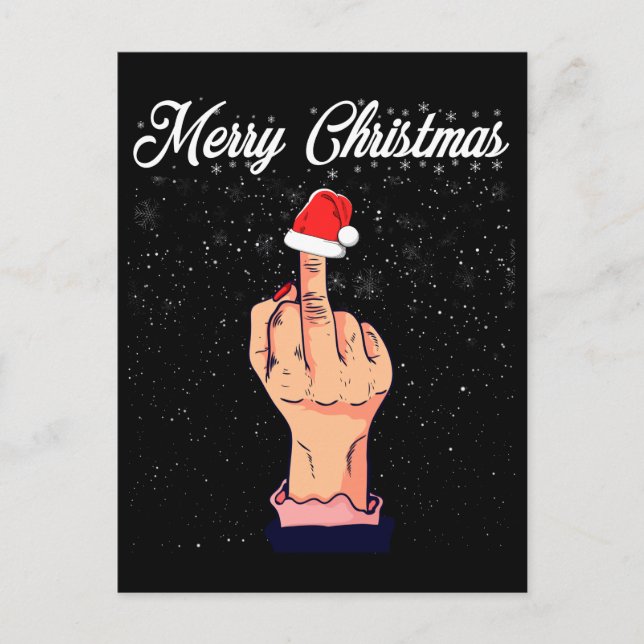 Carte Postale Joyeux Noël Doigt D'honneur Noël Sale Noël Moche (Devant)