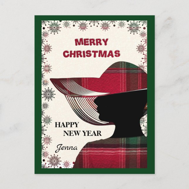 Carte Postale Joyeux Noël Elégant (Devant)