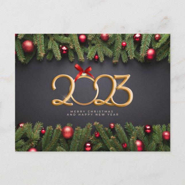 Carte Postale Joyeux Noël et Bonne Année 2023 (Devant)