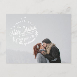 Carte Postale joyeux noël et joyeux rétro nouvelle année