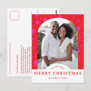 Carte Postale JOYEUX NOËL Étoiles Fête ARCH PHOTO PERSONNALISÉE