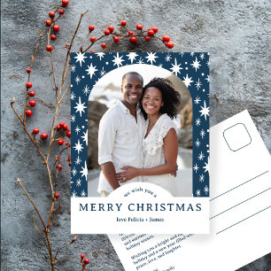 Carte Postale JOYEUX NOËL Étoiles Fêtes ARCH PHOTO PERSONNALISÉE