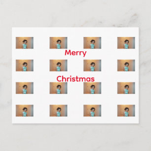 Carte Postale Joyeux Noël Famille Enfants Bébé Modèle de Photo