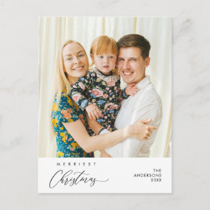 Carte Postale Joyeux Noël Famille Photo Bonheur Salutation