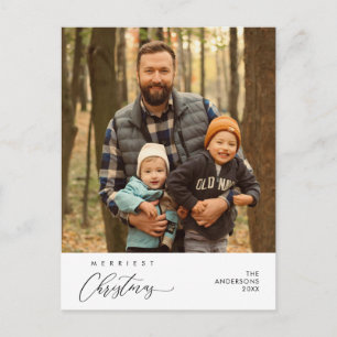Carte Postale Joyeux Noël Famille Photo Bonheur Salutation