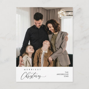 Carte Postale Joyeux Noël Famille Photo Bonheur Salutation