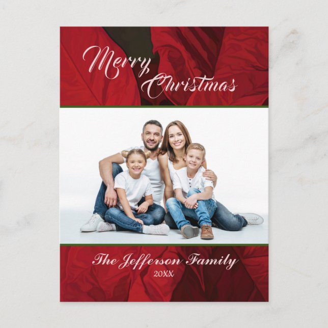 Carte Postale Joyeux Noël Famille Photo Personnaliser (Devant)