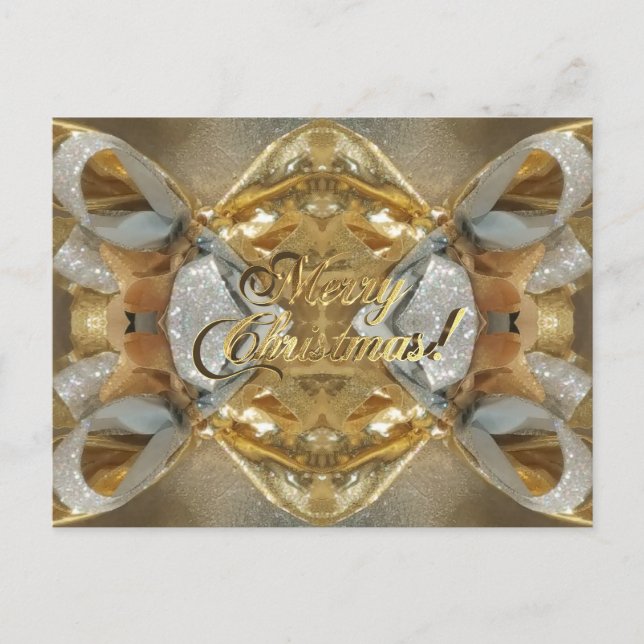 Carte Postale Joyeux Noël Faux Gold Script Élégant Chic (Devant)