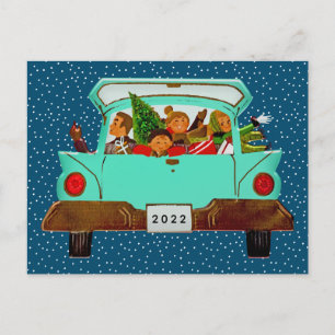 Carte Postale JOYEUX NOËL   Joyeuses Vacances Voiture Vintage