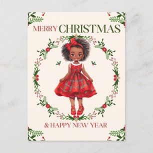 Carte Postale Joyeux Noël & Joyeux Nouvel An Black Girl Magic