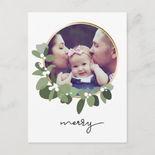 Carte Postale Joyeux Noël Minimaliste Wreath Photo