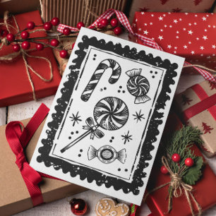 Carte Postale Joyeux Noël moderne minimaliste