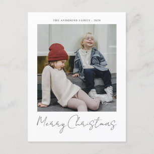 Carte Postale Joyeux Noël moderne photo simple vacances