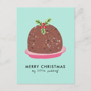 Carte Postale Joyeux Noël Moderne Pudding Illustration