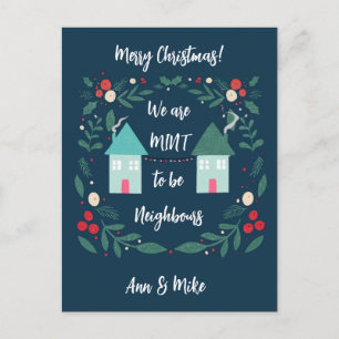 Carte Postale Joyeux Noël nous étions ment pour être voisins
